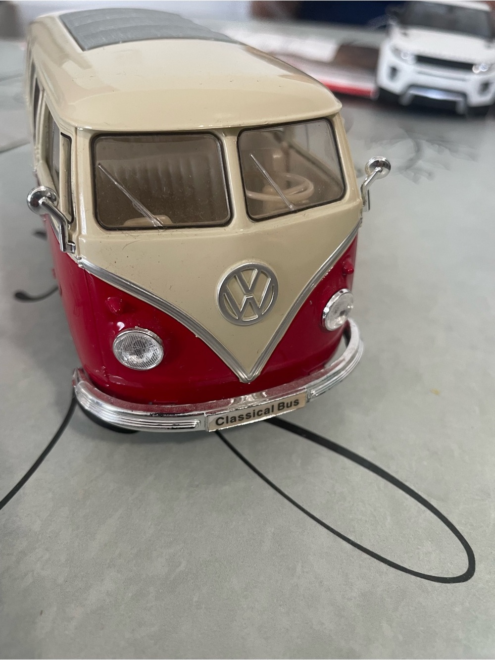 Retro-Style Kids Toy Bus - Red & Cream